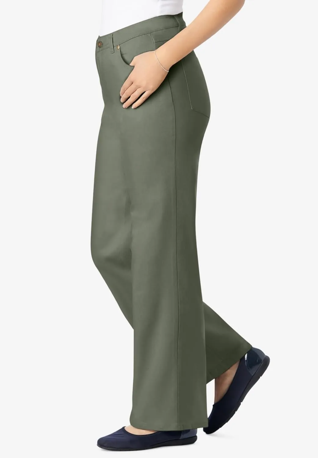Woman Within Women's Plus Size Wide-Leg Stretch Denim Jean