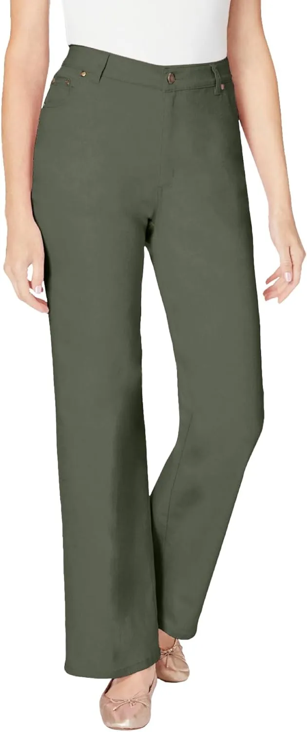 Woman Within Women's Plus Size Wide-Leg Stretch Denim Jean