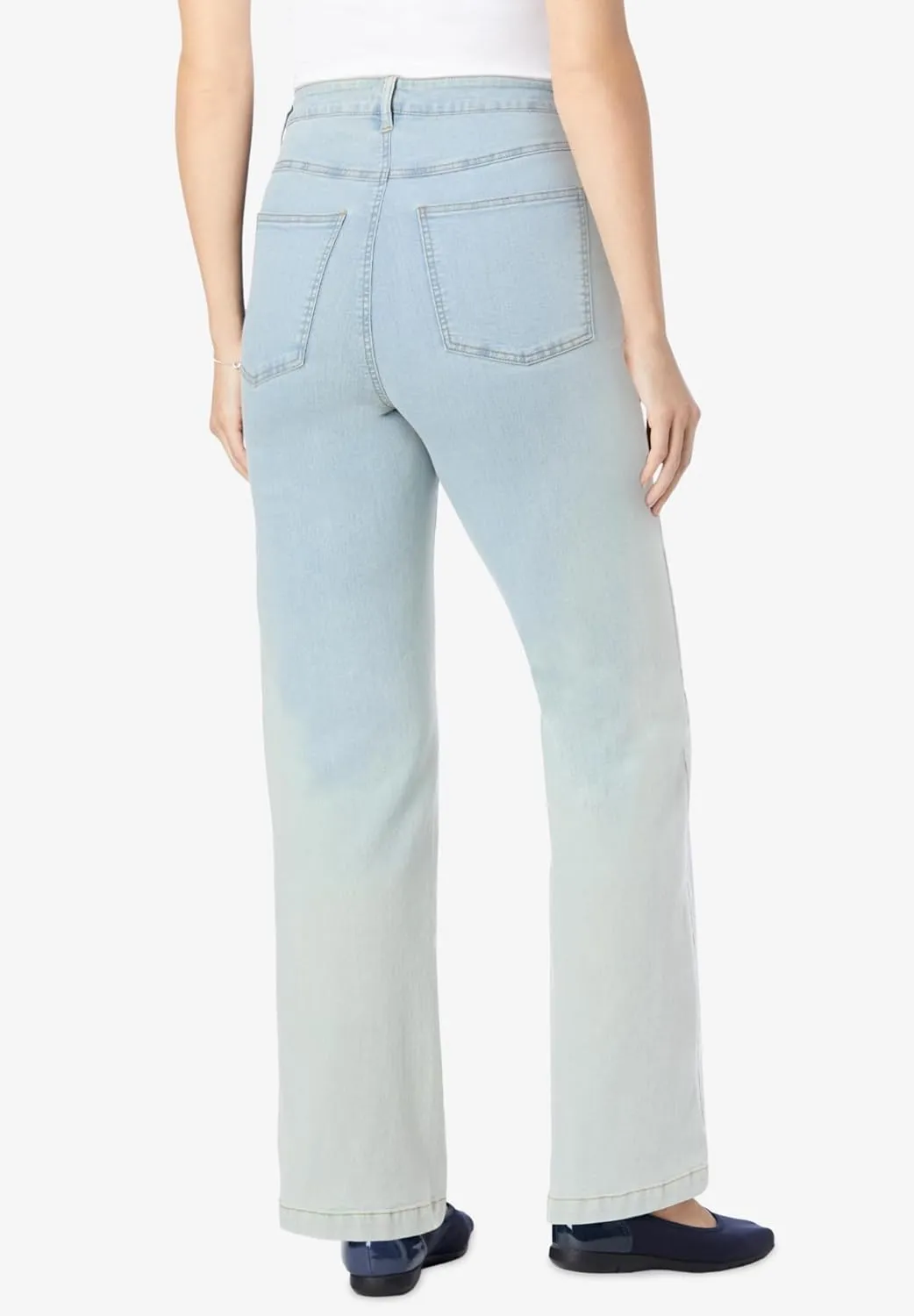 Woman Within Women's Plus Size Wide-Leg Stretch Denim Jean