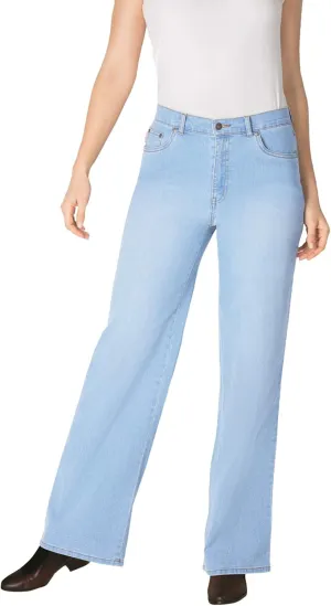 Woman Within Women's Plus Size Wide-Leg Stretch Denim Jean