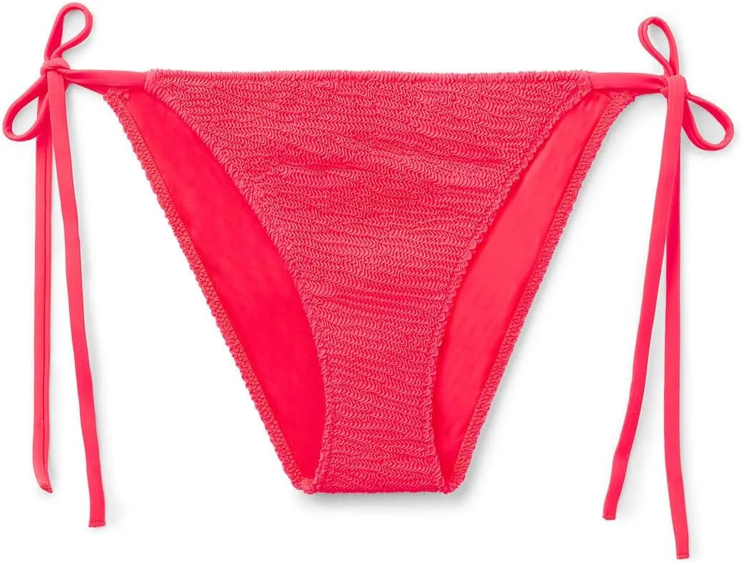 Woman's String Swimsuit Bottoms Crinkle Waves