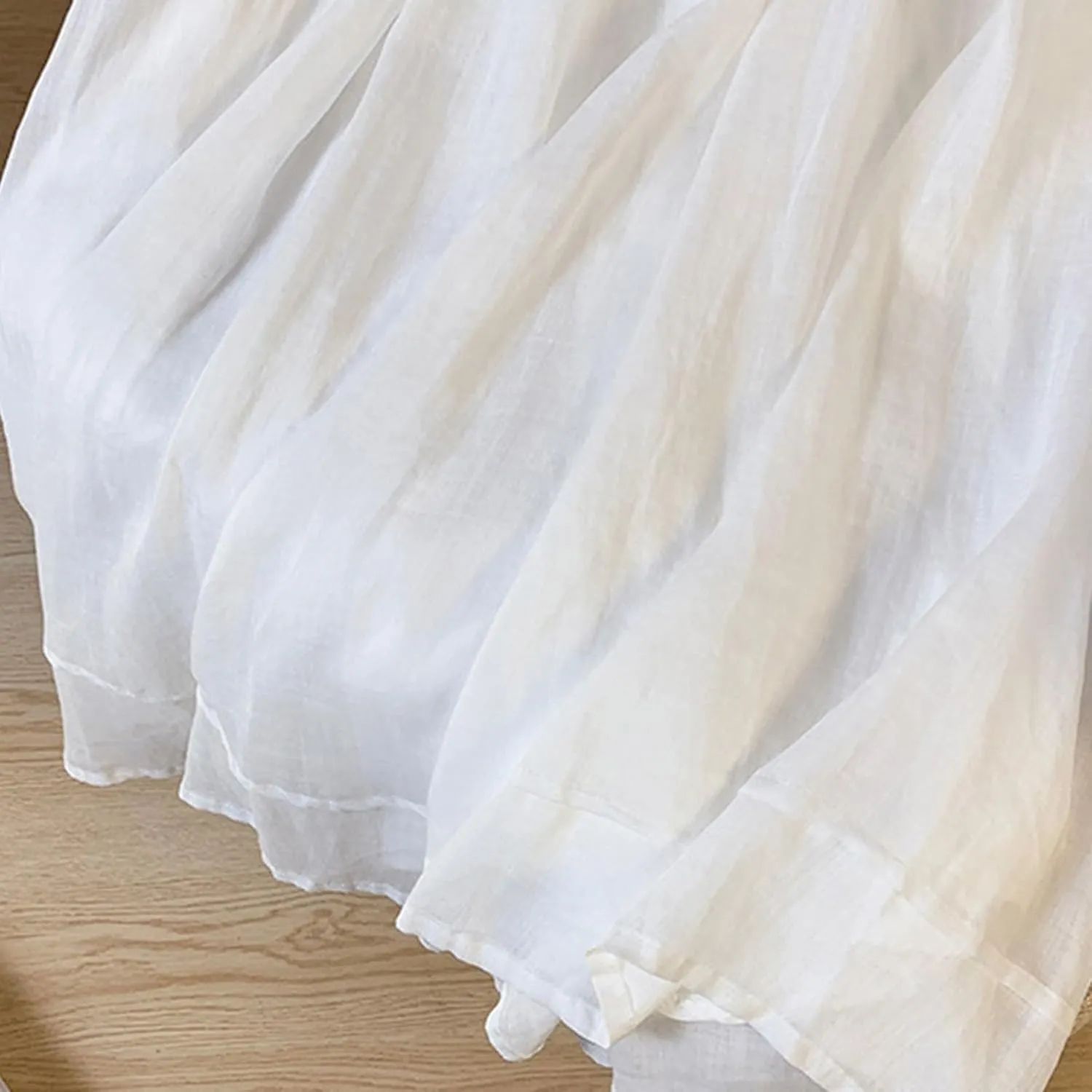 Women Bohemian Beach Linen Dress Elastic High Waist Long Maxi Skirt Lightweight Flowy Pleated Ankle Skirts