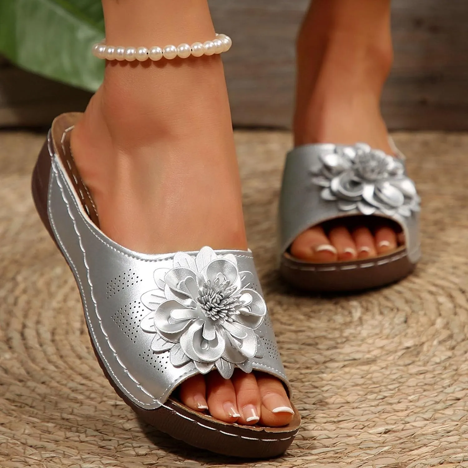 Women Comfortable Sandals Orthotic Walking Orthopedic Arch Support Sandals Open Toe Outer Wear Slippers Beach Sandals