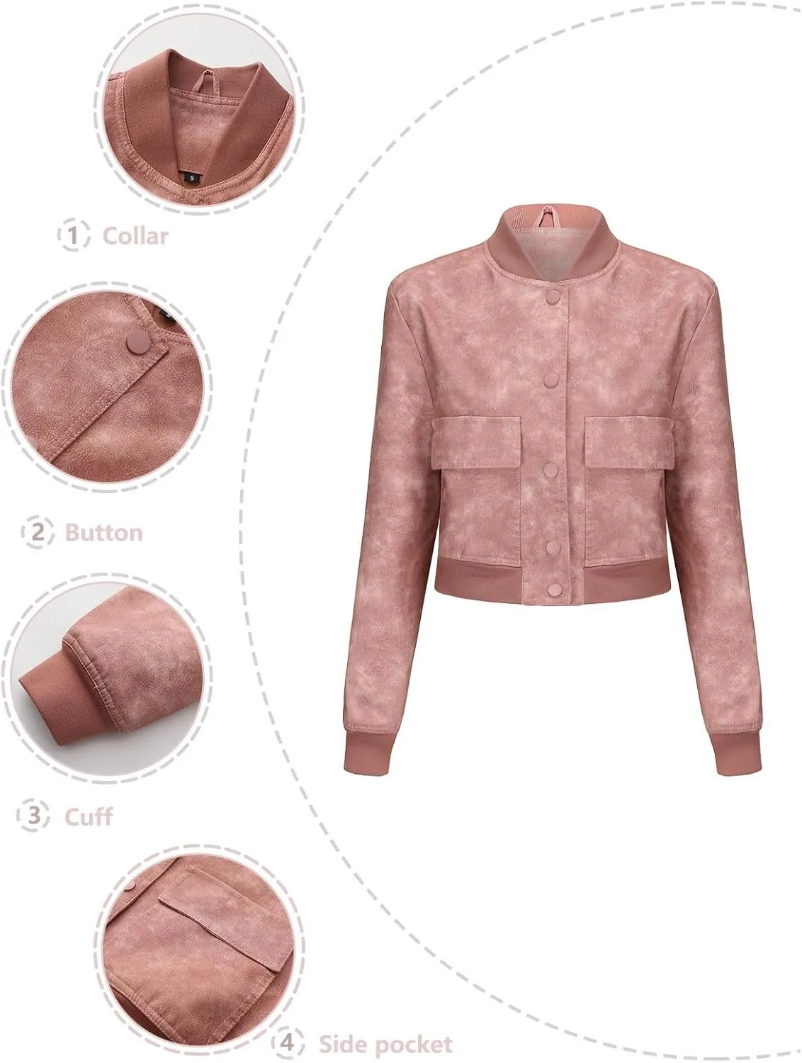 Women Faux Leather Blazer Jackets for Spring and Fall Fashion, Vegan Leather Button Down Coats, Motorcycle Jackets