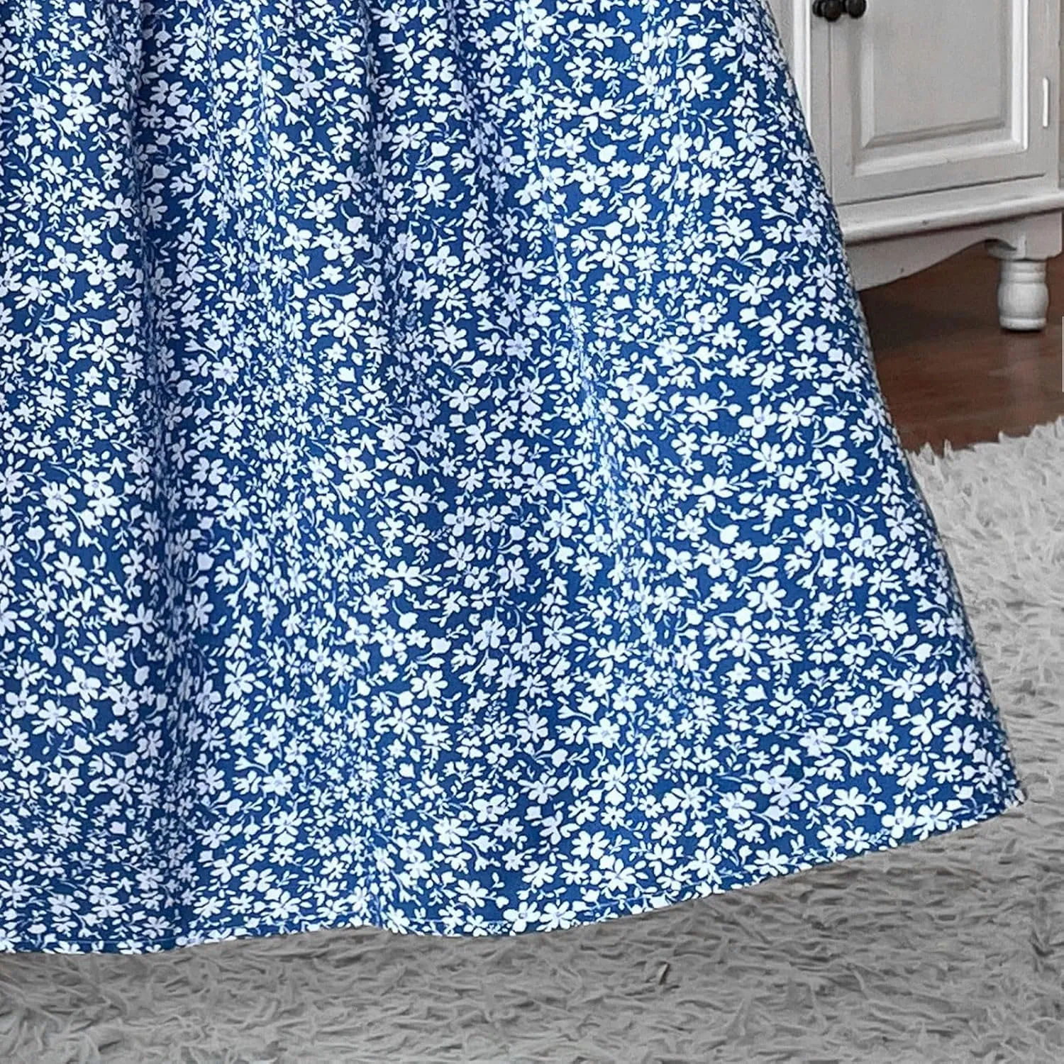 Women Floral Maxi Skirt Smocked High Waist Cotton Flowy Long Skirts Summer Boho Beach Hawaiian Vacation A Line Skirt