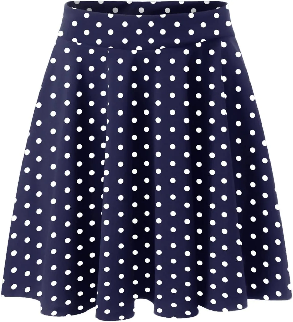 Women Going Out Skirts Womens A Line Midi Skirt Flared High Waist Skirts Polka Dot Pleated Ruffle Hem Vintage