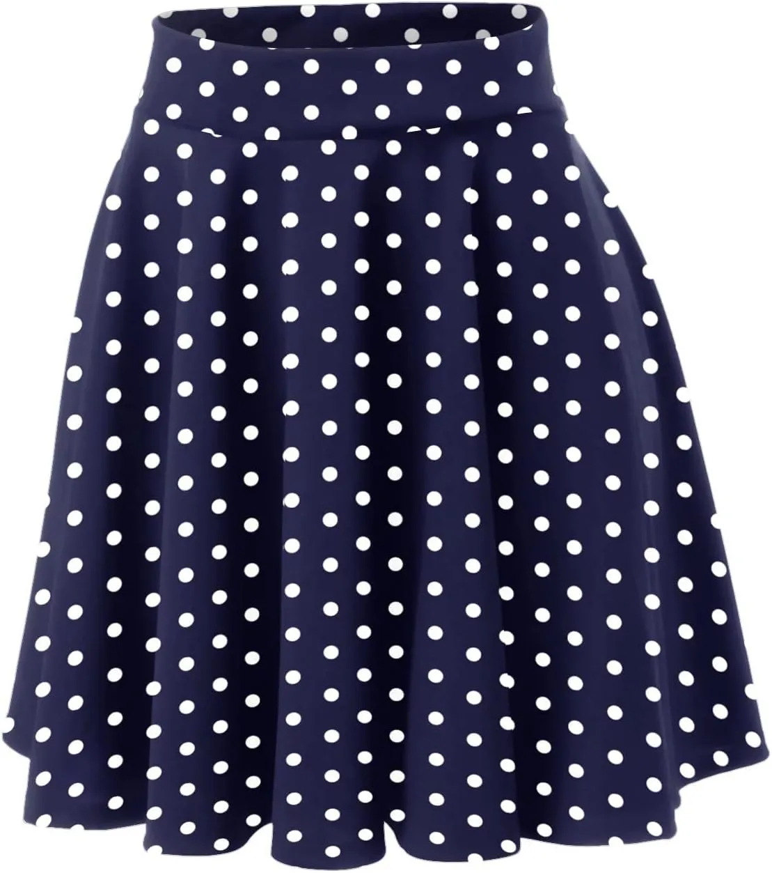 Women Going Out Skirts Womens A Line Midi Skirt Flared High Waist Skirts Polka Dot Pleated Ruffle Hem Vintage