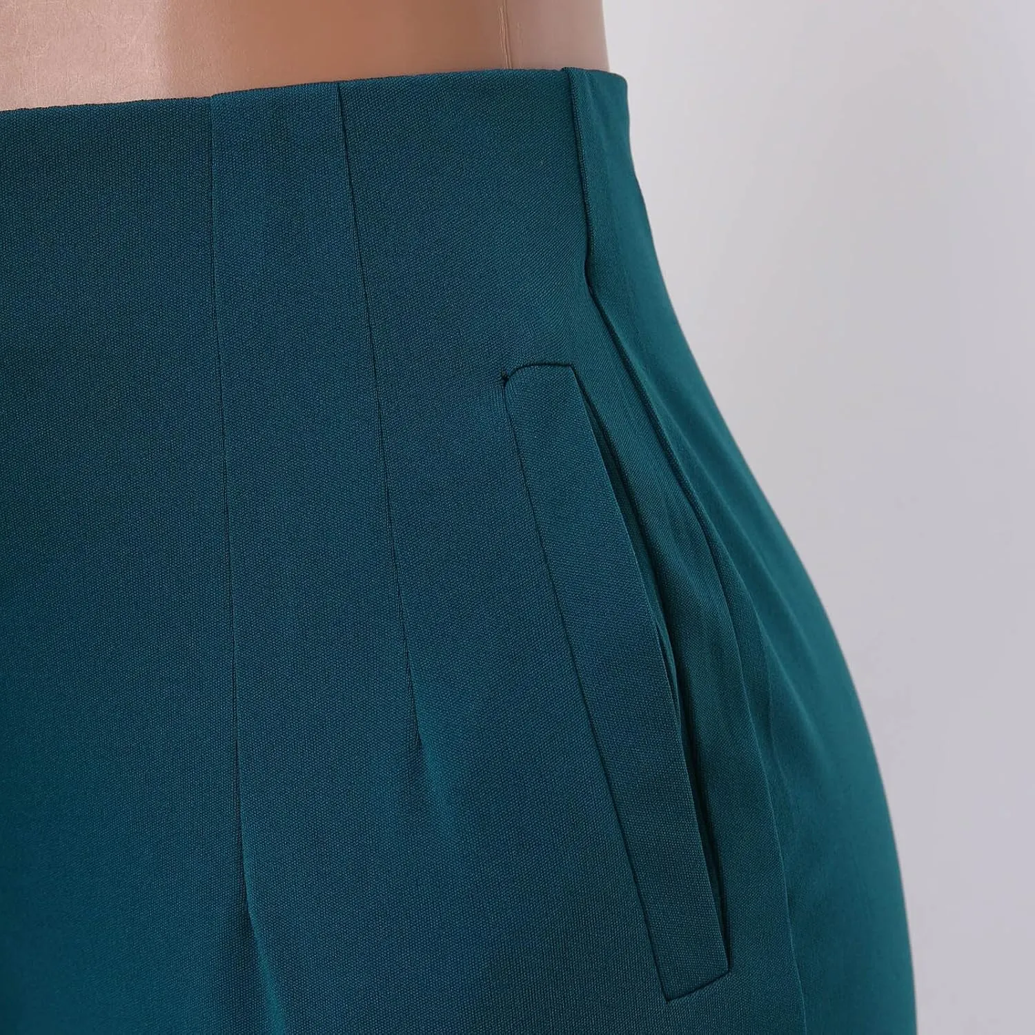 Women High Waist Casual Dress Pants Business Office Slim Skinny Trousers Solid Comfy Work Pant with Pocket #220