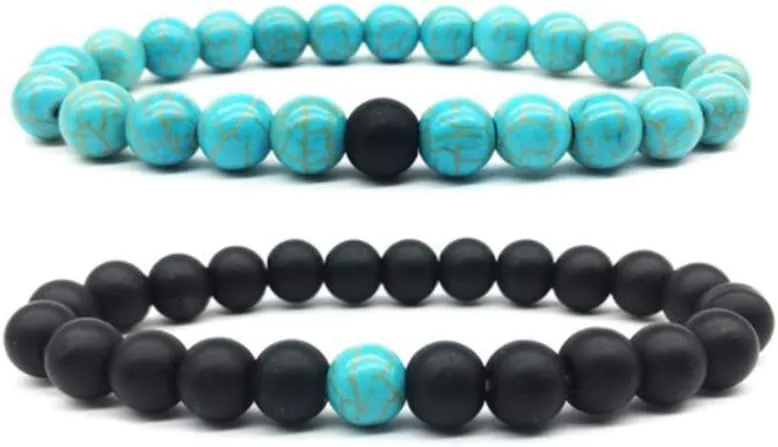 Women Meditation Bracelets for Men Vintage Beads Stretch Bracelet Gift for Friendship Lover Couple Wife Husband Birthday