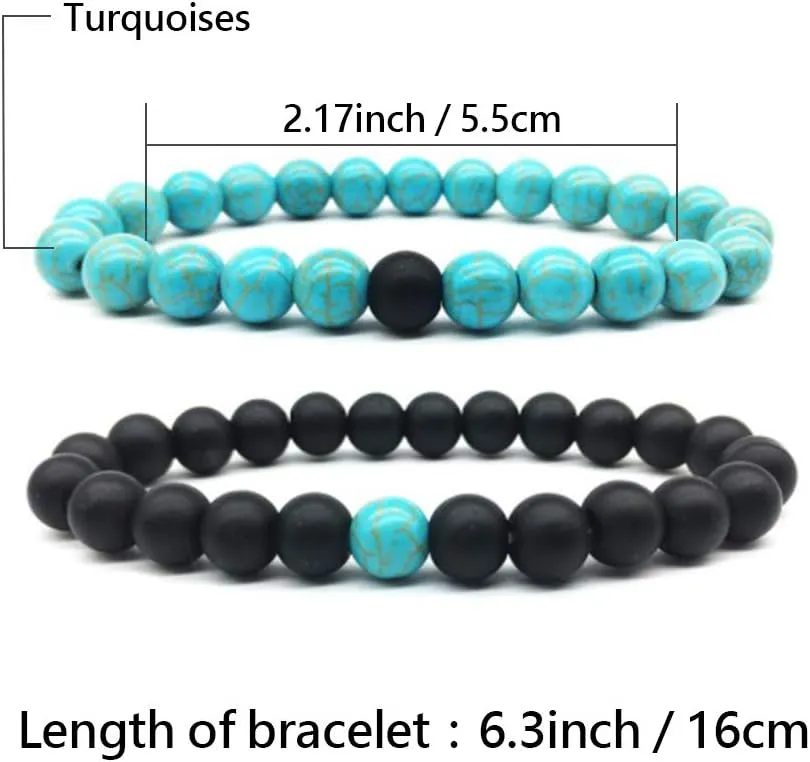 Women Meditation Bracelets for Men Vintage Beads Stretch Bracelet Gift for Friendship Lover Couple Wife Husband Birthday