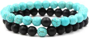 Women Meditation Bracelets for Men Vintage Beads Stretch Bracelet Gift for Friendship Lover Couple Wife Husband Birthday