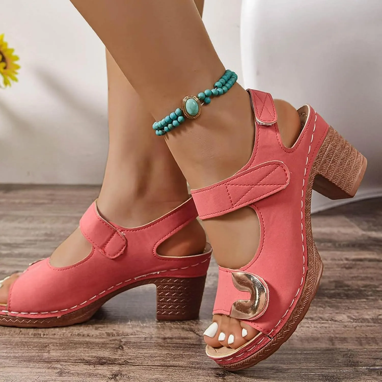 Women Open Toe Ankle Strap Platform Espadrille Sandal Comfortable Sandals Wedge Flat Dressy Casual High Heels 2025 Espadrilles Summer Buckle Arch Support Summer Beach Shoes