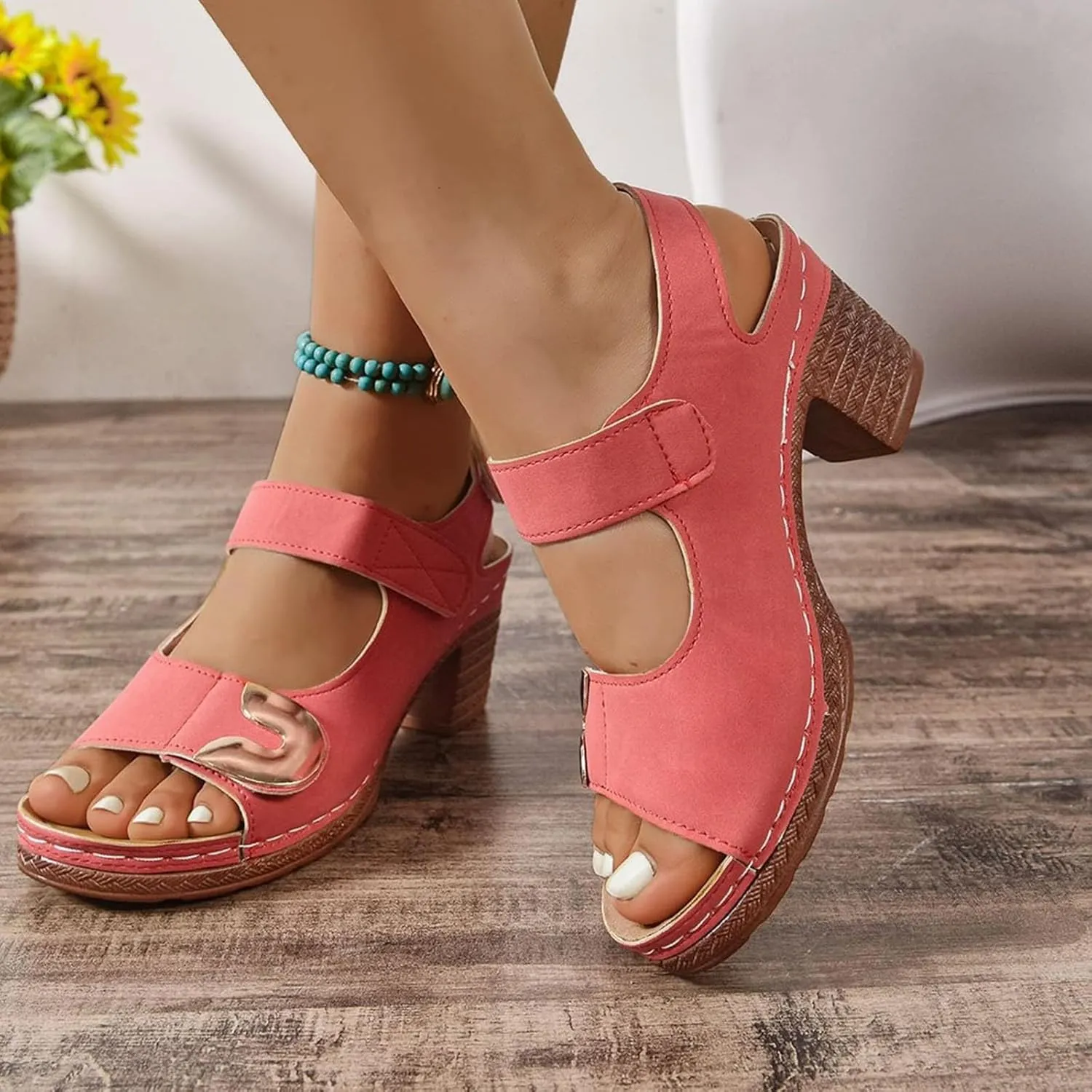 Women Open Toe Ankle Strap Platform Espadrille Sandal Comfortable Sandals Wedge Flat Dressy Casual High Heels 2025 Espadrilles Summer Buckle Arch Support Summer Beach Shoes