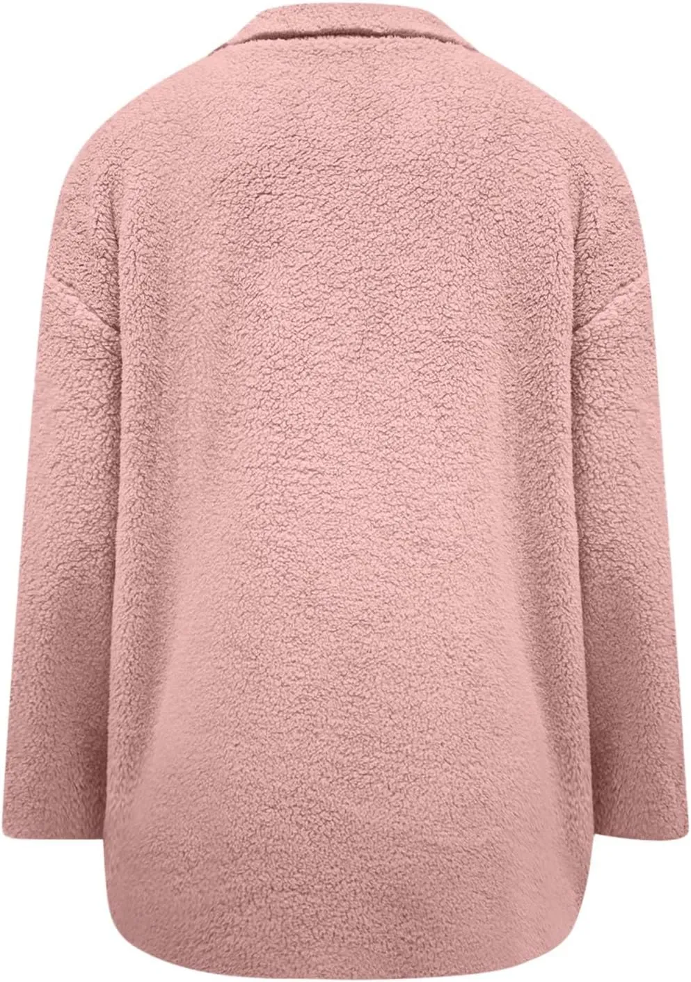 Women Plush Jacket Trendy Solid Color Fleece Winter Warm Coat Long Sleeve Lapel Casual Pockets Outerwear & Jackets