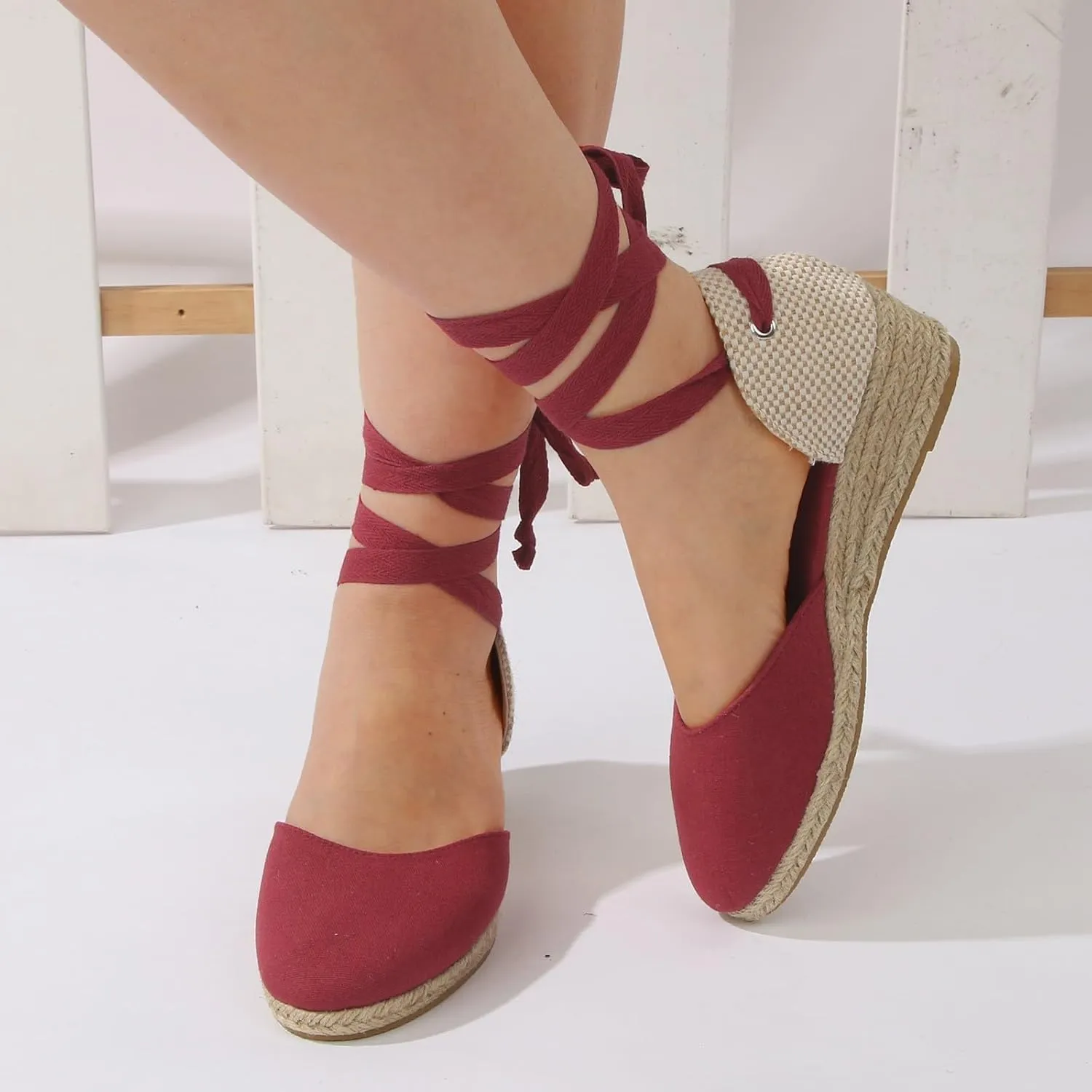 Women Shoes Fashionable Wedge Strappy Sandals Classic Strappy Thick Heel Sandals Summer Shoes