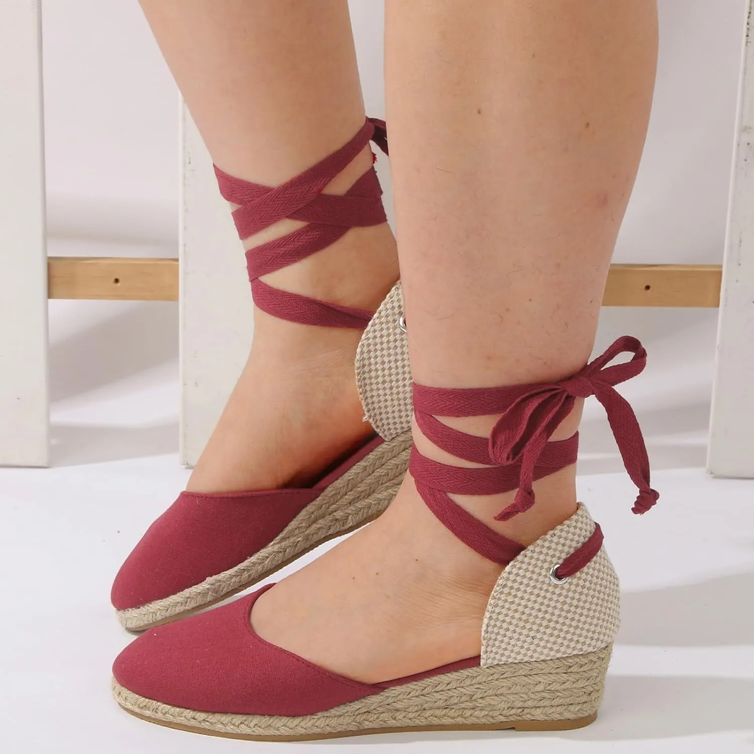 Women Shoes Fashionable Wedge Strappy Sandals Classic Strappy Thick Heel Sandals Summer Shoes