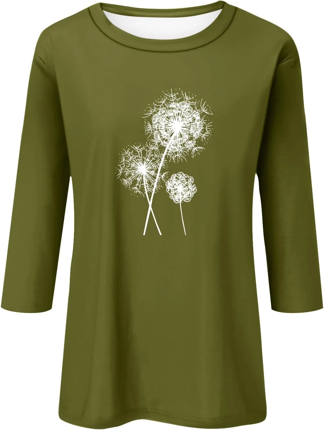 Women's 2024 Casual Tops 3/4 Sleeve T-Shirts Cute Crewneck Basic Business Tees Fashion Blouses