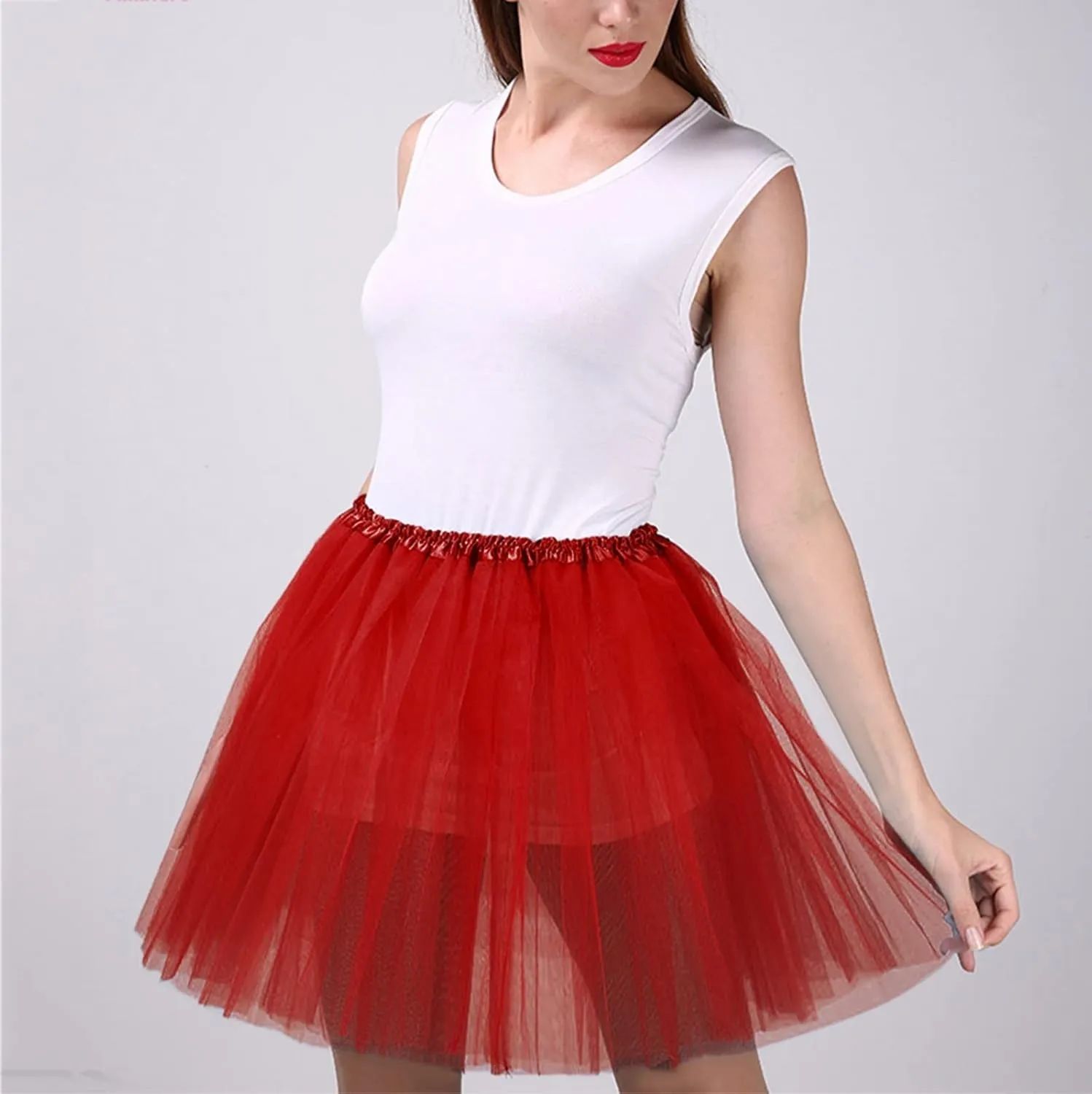 Women's A-Line High Waisted Midi Skirt Women's Candy Color Multicolor Skirts Tulle Skirt A-line Pleated Princess