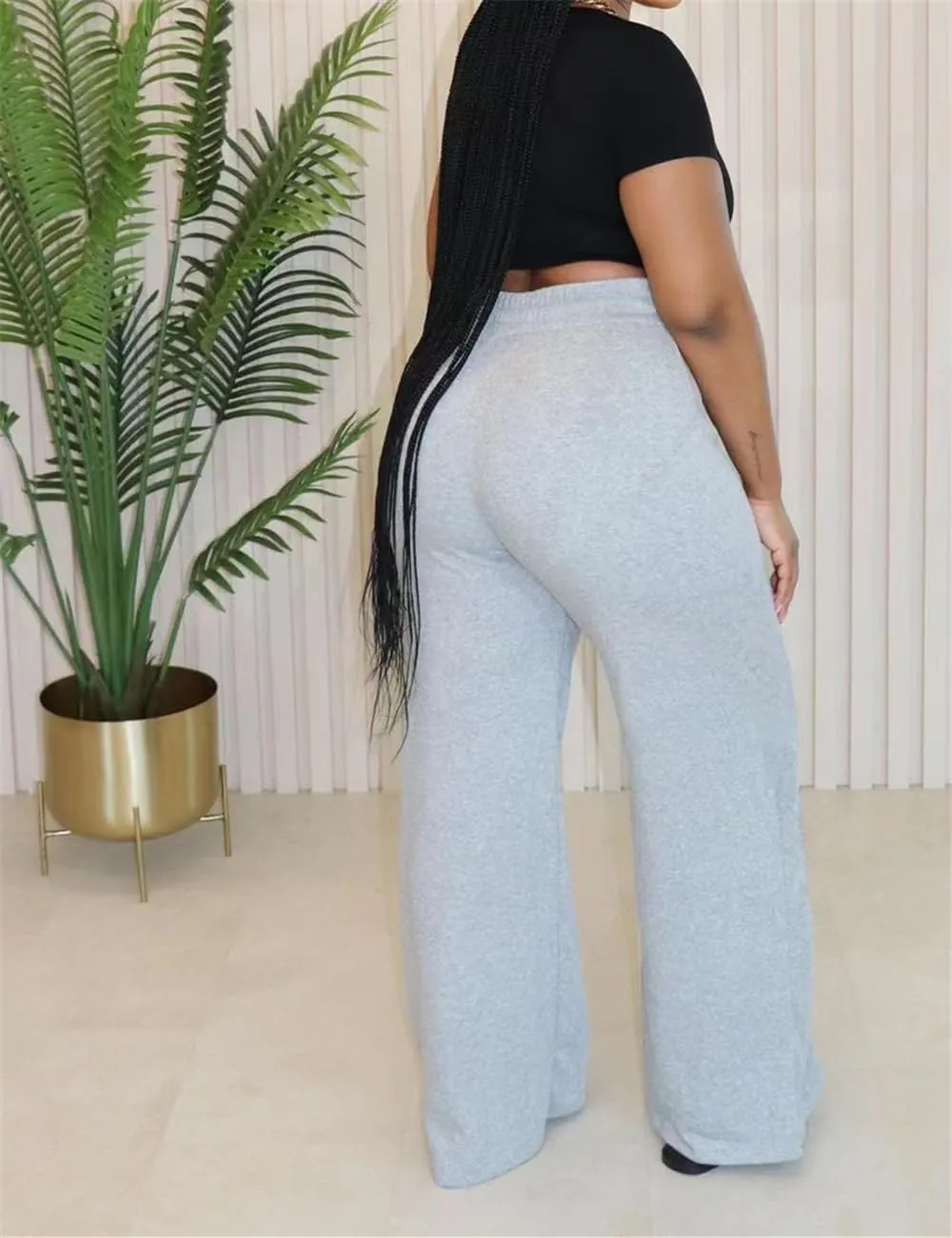 Womens Baggy Wide Leg Sweatpants, Casual Sweatpants with Drawstring
