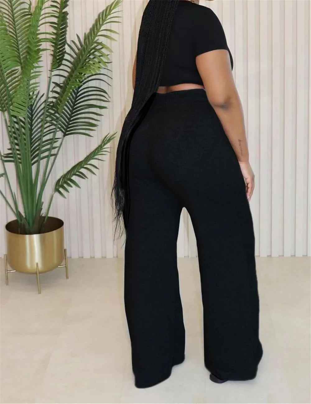 Womens Baggy Wide Leg Sweatpants, Casual Sweatpants with Drawstring
