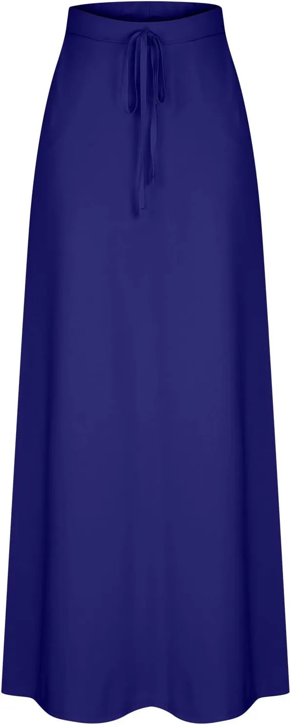Womens Business Casual Pencil Skirt Solid Elastic High Waist Maxi Skirts 2024 Dressy Going Out Work Long Skirts