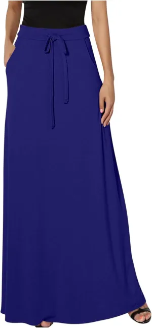 Womens Business Casual Pencil Skirt Solid Elastic High Waist Maxi Skirts 2024 Dressy Going Out Work Long Skirts