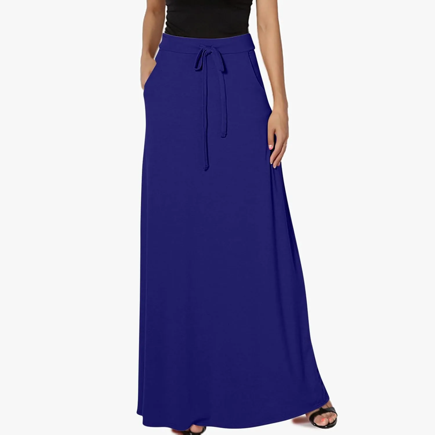 Womens Business Casual Pencil Skirt Solid Elastic High Waist Maxi Skirts 2024 Dressy Going Out Work Long Skirts