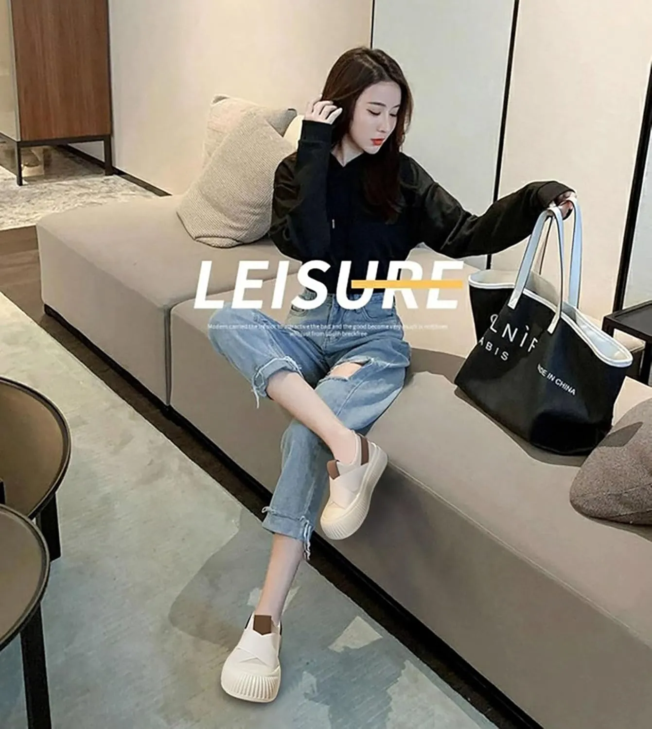 Women's Canvas Sneakers Canvas Flat Shoes Cloud Slip Shoes Running Shoes Thick Bottom Mesh Shoes Muffin Shoes Biscuit Shoes