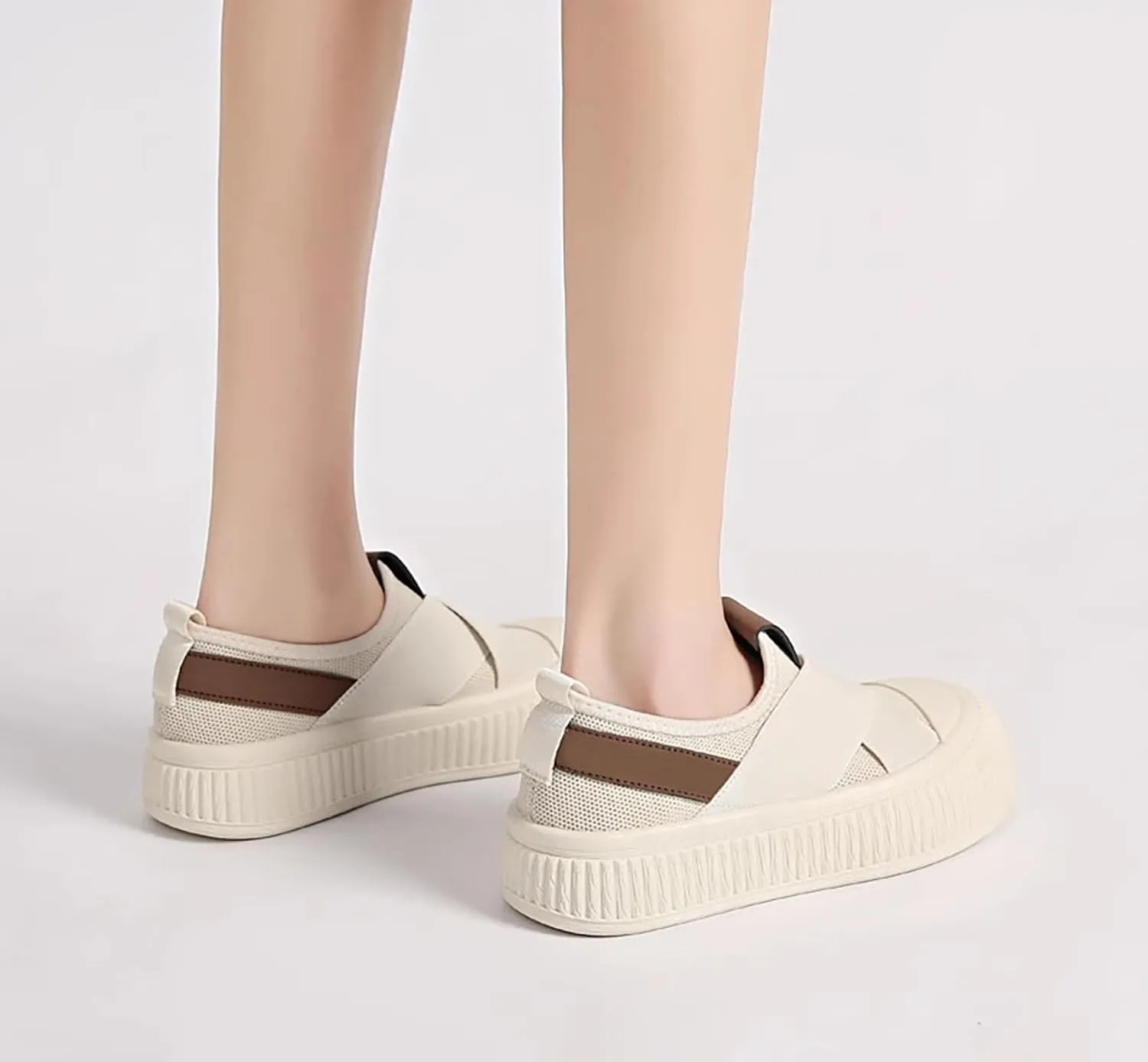 Women's Canvas Sneakers Canvas Flat Shoes Cloud Slip Shoes Running Shoes Thick Bottom Mesh Shoes Muffin Shoes Biscuit Shoes