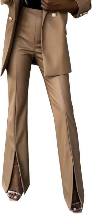 Womens Drawstring Elastic Waist Satin Sweatpants Ankle Length Joggers with Pocket Push up