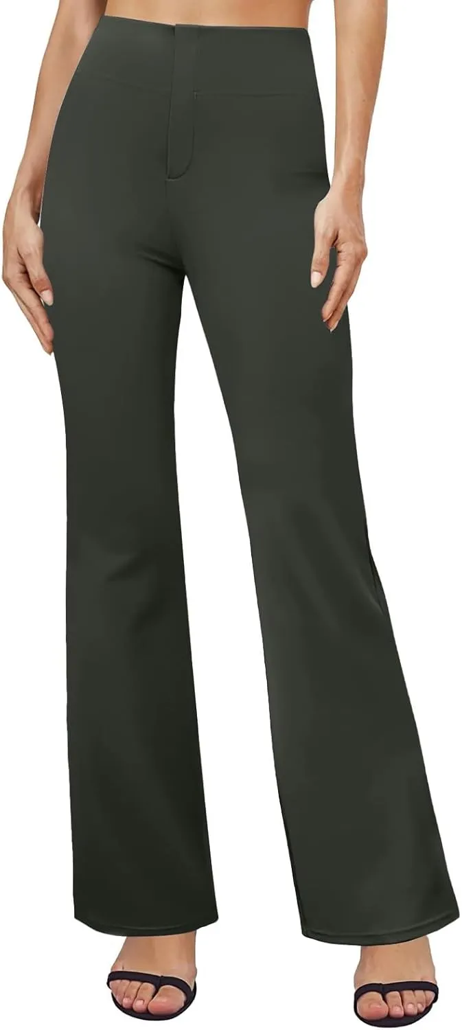 Womens Dress Pants 2025 Bootcut Business Casual Work Pants with Pockets High Waist Stretchy Trousers Slacks