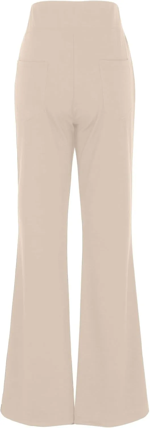 Womens Dress Pants 2025 Bootcut Business Casual Work Pants with Pockets High Waist Stretchy Trousers Slacks