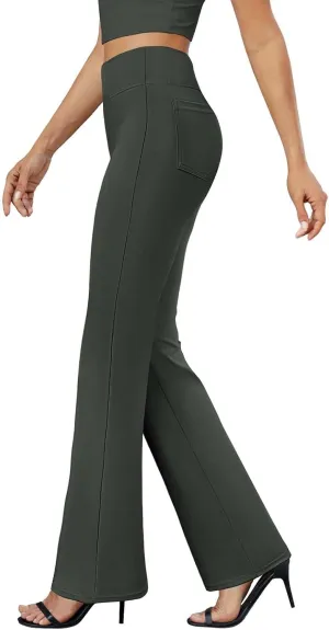 Womens Dress Pants 2025 Bootcut Business Casual Work Pants with Pockets High Waist Stretchy Trousers Slacks