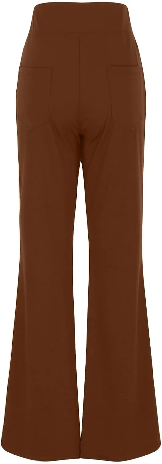Womens Dress Pants 2025 Bootcut Business Casual Work Pants with Pockets High Waist Stretchy Trousers Slacks