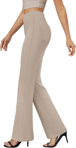 Womens Dress Pants 2025 Bootcut Business Casual Work Pants with Pockets High Waist Stretchy Trousers Slacks