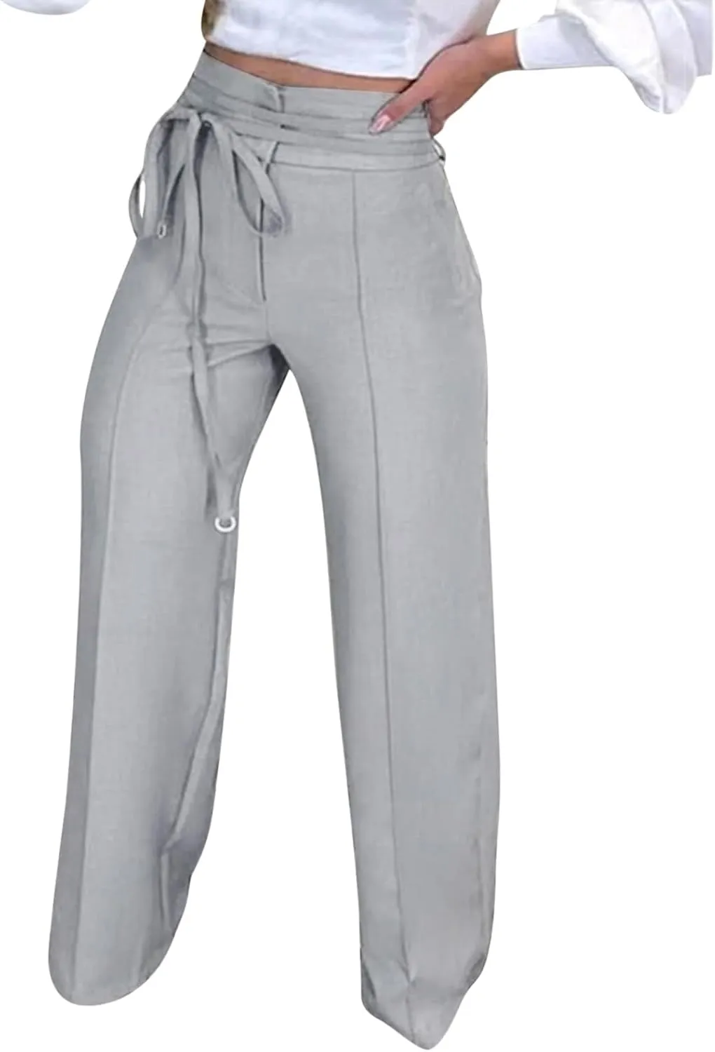 Womens Elegant Casual Daily Straight Leg Casual Pants Suit Pants Solid Color Pockets Trousers Pants Women Casual