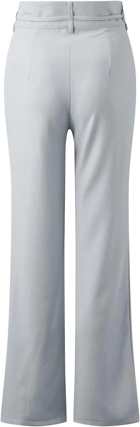 Womens Elegant Casual Daily Straight Leg Casual Pants Suit Pants Solid Color Pockets Trousers Pants Women Casual