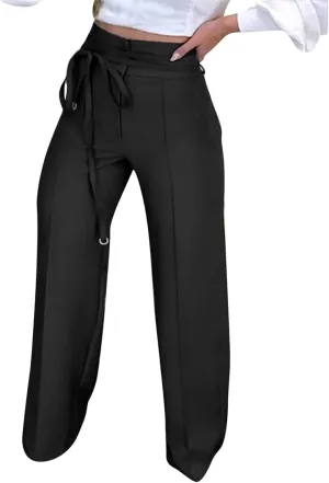 Womens Elegant Casual Daily Straight Leg Casual Pants Suit Pants Solid Color Pockets Trousers Pants Women Casual