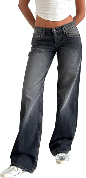 Womens French Terry Wide Leg Sweatpants Jeans Vintage Distressed Breathable Comfort Pants Casual Workout Y2K Clothes