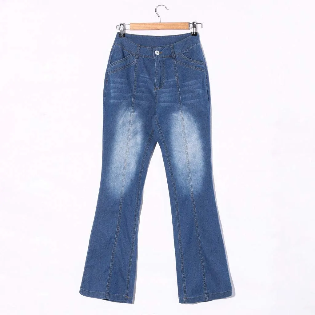 Women's High Waisted Jeans Waisted Trousers Jeans Lace Poket Denim Women's Jeans Casual Denim Pants Pants for Women