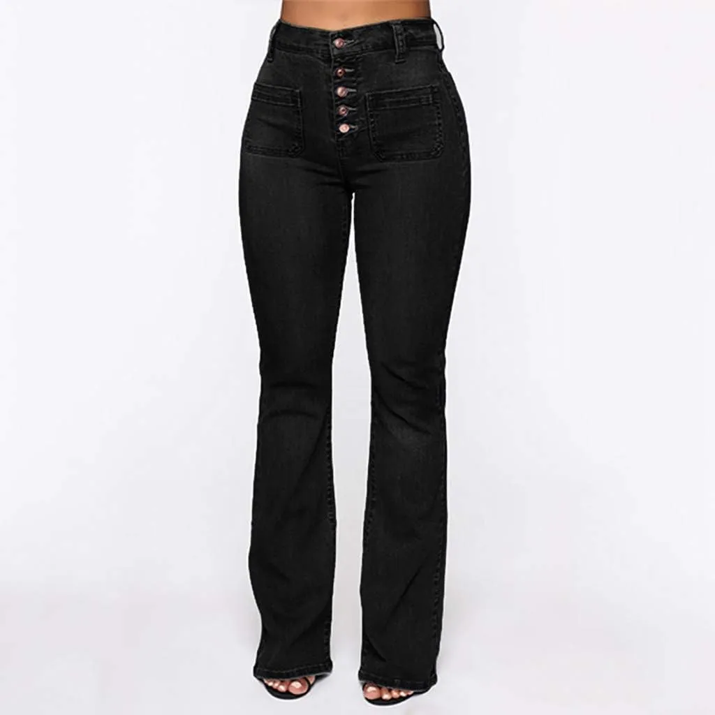 Women's High Waisted Jeans Waisted Trousers Jeans Lace Poket Denim Women's Jeans Casual Denim Pants Pants for Women