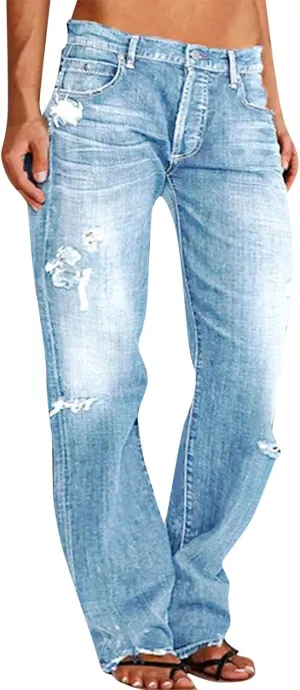 Women's High Waisted Jeans Waisted Trousers Jeans Lace Poket Denim Women's Jeans Casual Denim Pants Pants for Women