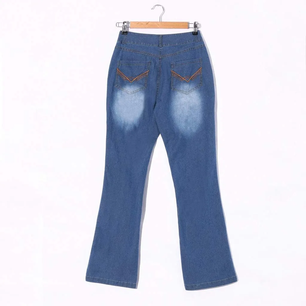 Women's High Waisted Jeans Waisted Trousers Jeans Lace Poket Denim Women's Jeans Casual Denim Pants Pants for Women