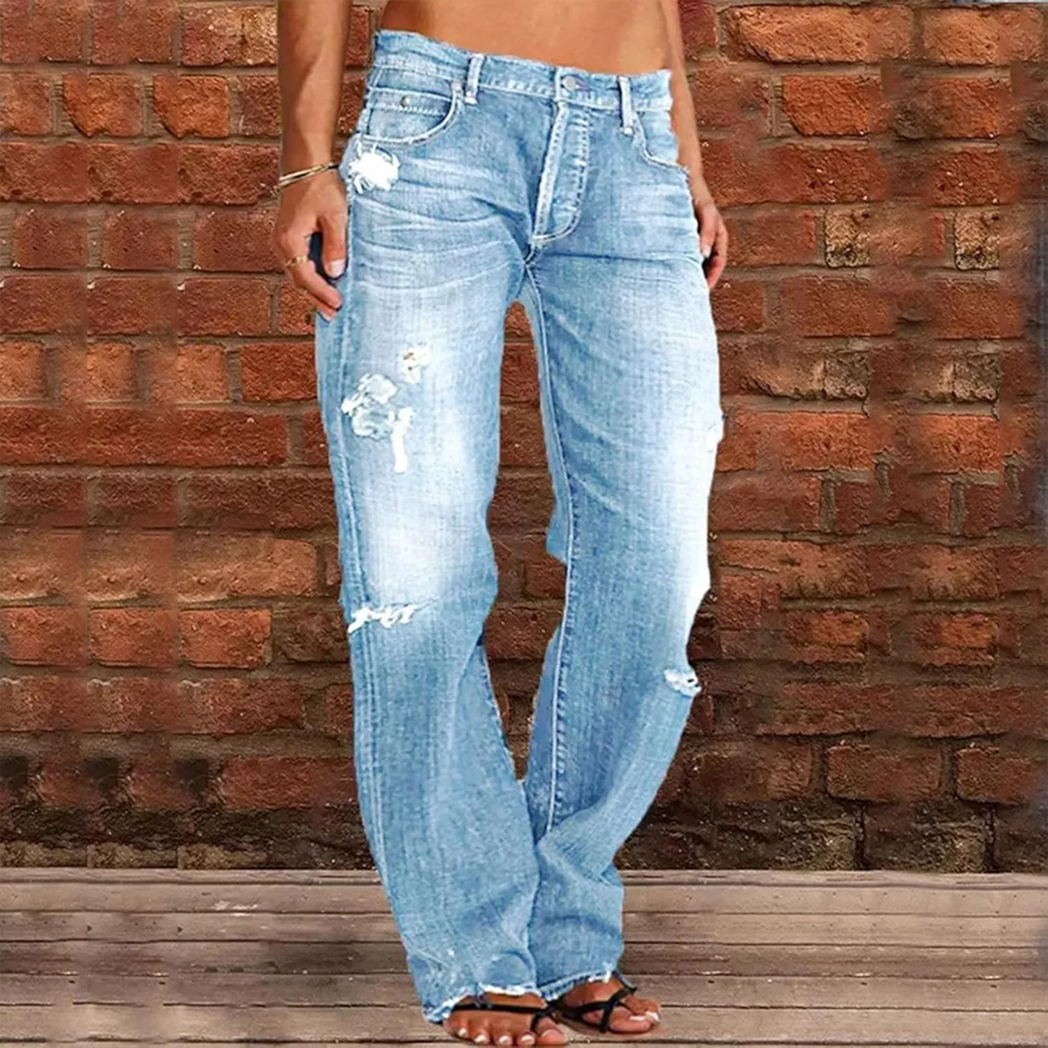 Women's High Waisted Jeans Waisted Trousers Jeans Lace Poket Denim Women's Jeans Casual Denim Pants Pants for Women