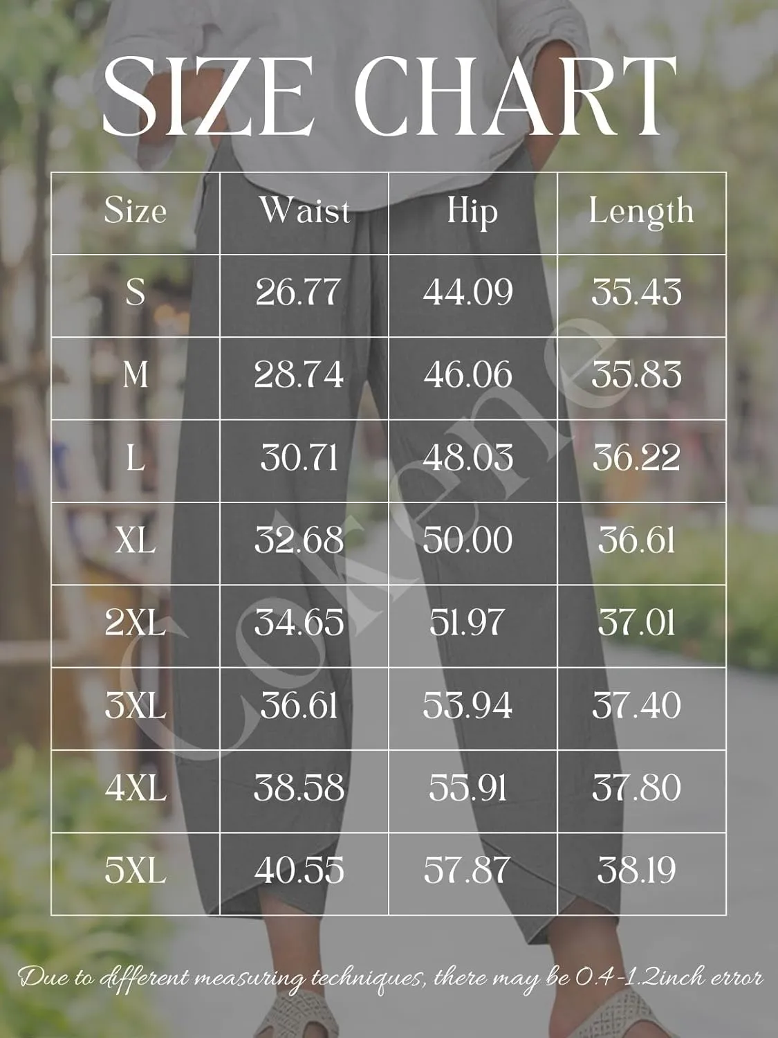 Womens Linen Capri Pants Elastic Casual High Waist Wide Leg Trousers Relax Fit Summer Joggers Boho Pants with Pockets