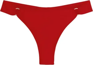 Women's Low Waisted Thong Bikini Bottoms High Cut Ruched Back Swimsuit Bottoms with Side Metal Rings