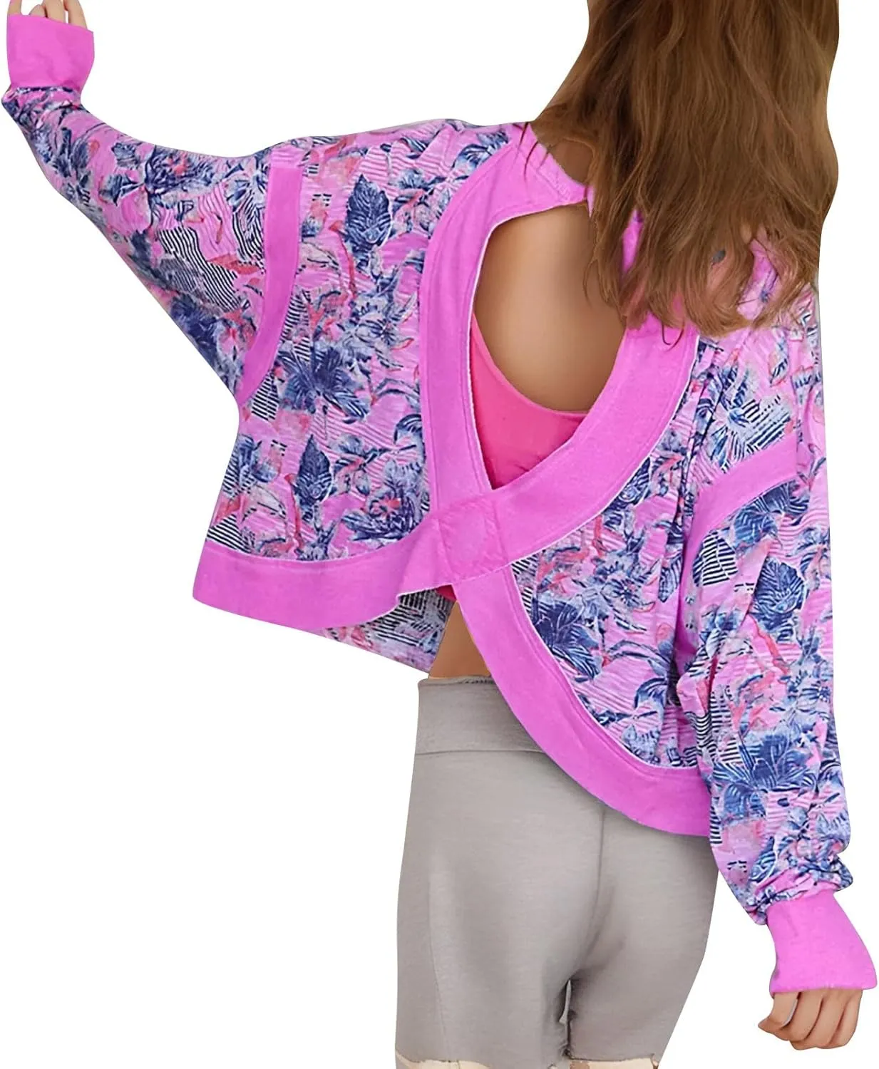 Womens Open Back Workout Tops Backless Long Sleeve Trendy Open Back Athletic Shirts Winter/Fall Outfits 2025