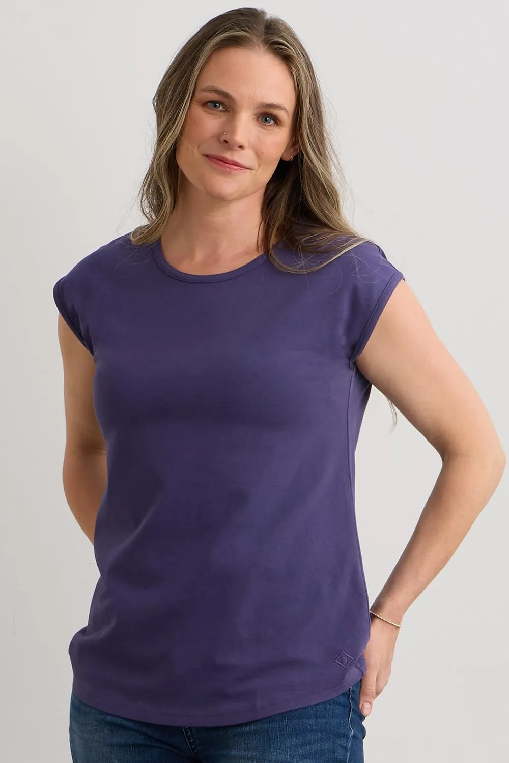 Women's Organic Pima Cotton Cap Sleeve Easy Tee