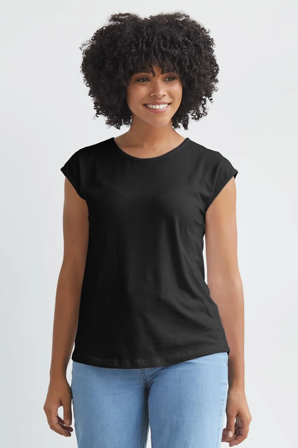 Women's Organic Pima Cotton Cap Sleeve Easy Tee
