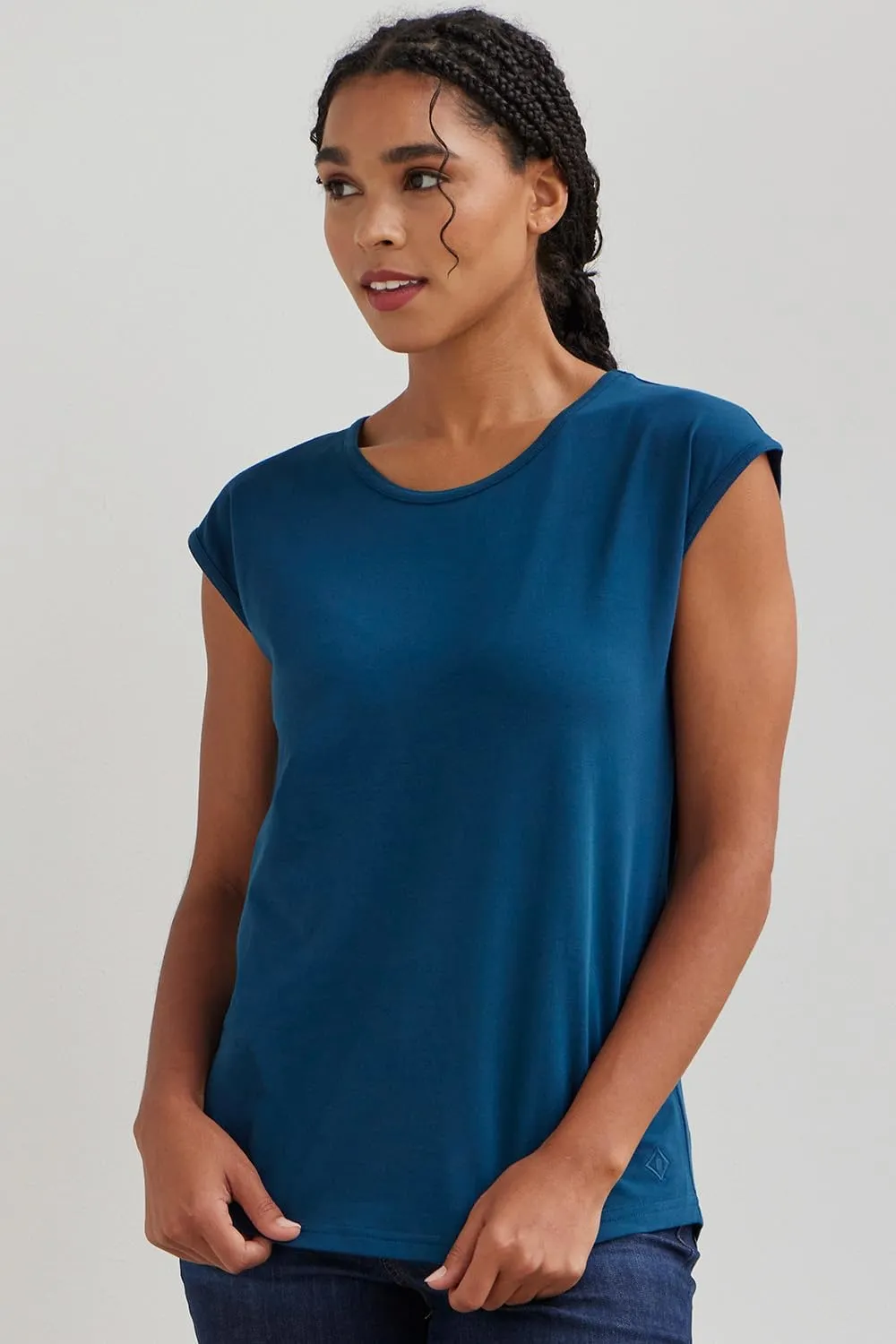 Women's Organic Pima Cotton Cap Sleeve Easy Tee